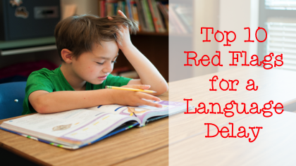 A list by Speech Therapists of the Top 10 Red Flags for Language Delays - great information for teachers