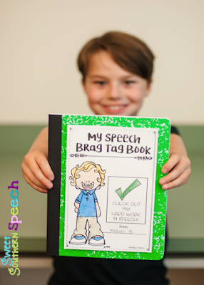 Great post on how to use brag tags in speech therapy!