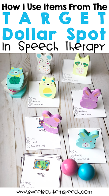Using Target Dollar Spot Items in Speech Therapy