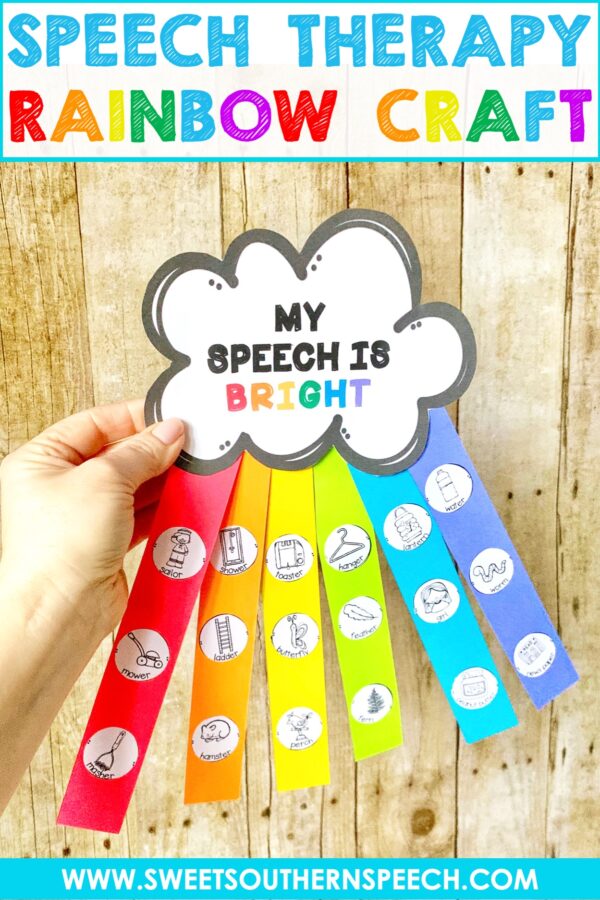 Spring rainbow craft for speech therapy