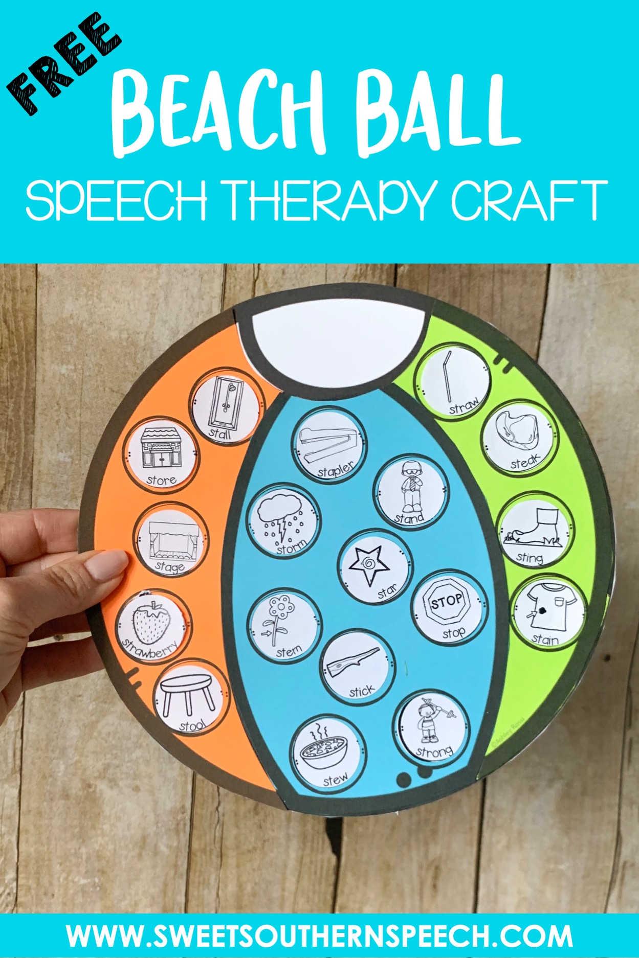 Download this FREE summer beach ball craft to use with your speech therapy students!