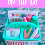 Download this FREE caddy label for on-the-go Speech Therapy organization of your materials
