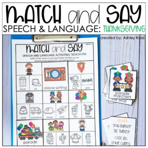 Thanksgiving Speech Therapy activities