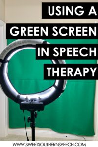 Using a green screen for distance learning teletherapy in Speech Therapy