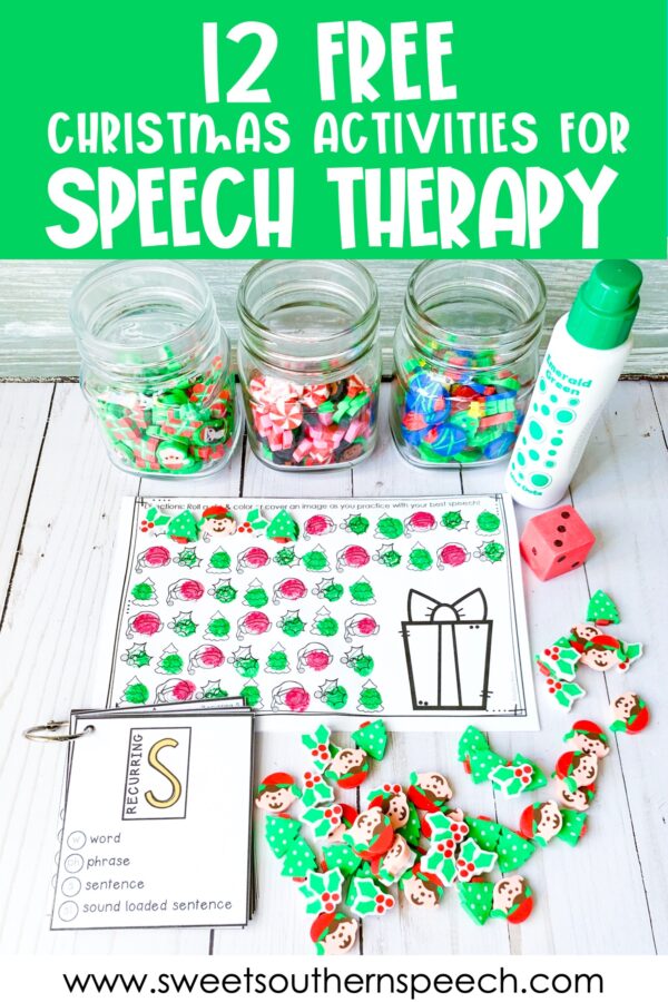 12 FREE activities for Christmas in Speech Therapy