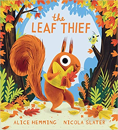Speech and Language key teaching concepts for the ?-themed picture book The Leaf Thief in speech therapy.
