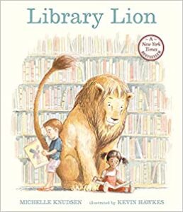 Library Lion book in speech therapy