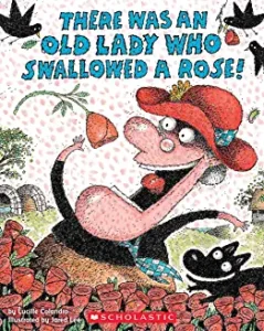 speech and language teaching concepts for There Was An Old Lady Who Swallowed A Rose in speech therapy​