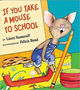 speech and language teaching concepts for IF You Take a Mouse to School in speech therapy
