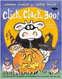speech and language teaching concepts for Click Clack Boo in speech therapy